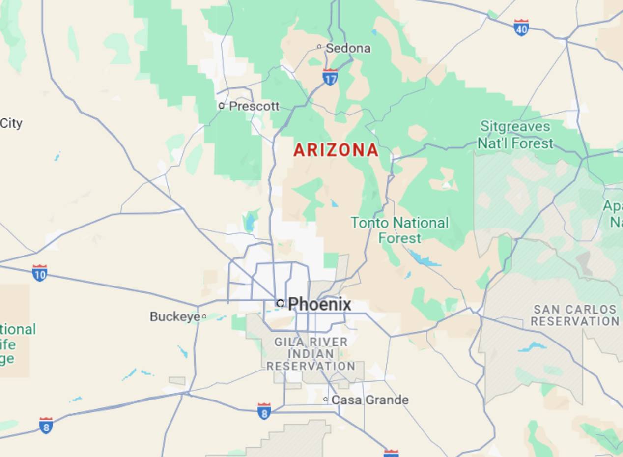 Arizona state map Arizona state map